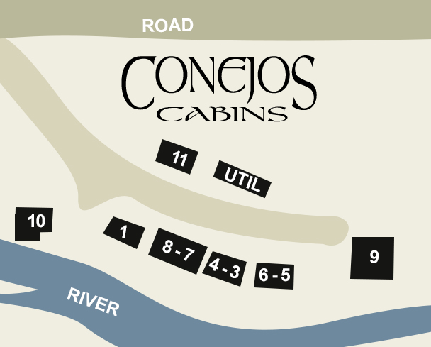 Map of Conejos Cabins property