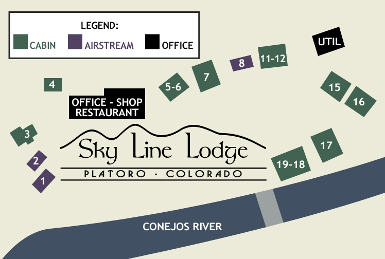 Map of Skyline Lodge property
